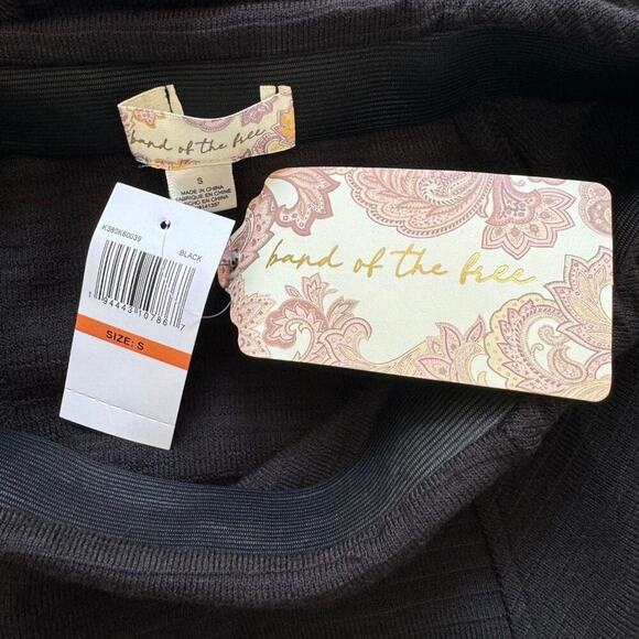 BAND OF THE FREE Renee Ribbed Pencil Skirt Black Pull-On Textured Knit NWT Small - Picture 6 of 8